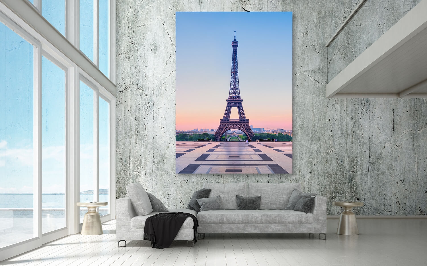 Wandbild Paris Eiffelturm am Ausführung x 30 40cm Leinwand Canvas Grösse (2:3) Morgen