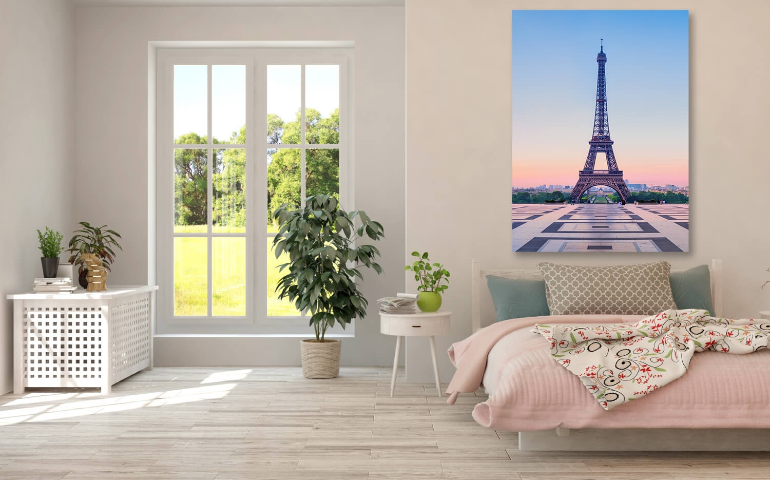 (2:3) Canvas Wandbild Grösse Paris Morgen Eiffelturm am x Leinwand 30 Ausführung 40cm