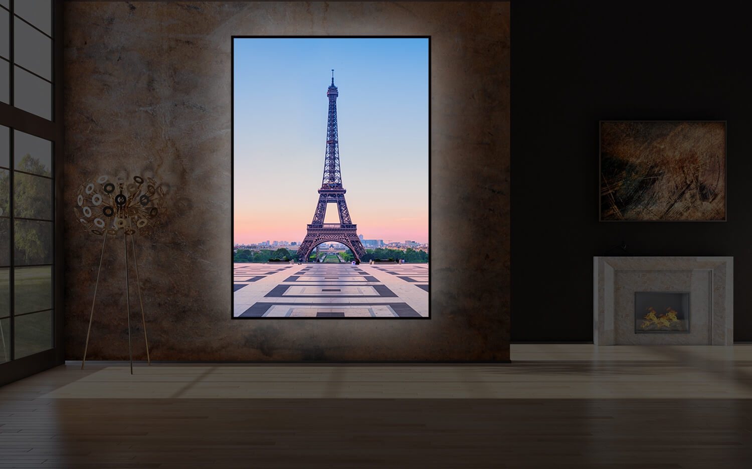 Wandbild Paris Eiffelturm am 30 (2:3) Leinwand Morgen Ausführung Canvas Grösse x 40cm