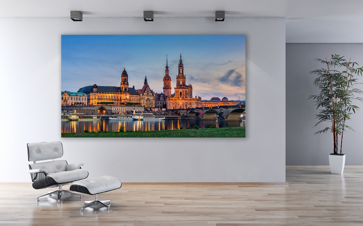 an (2:1) Ausführung 60 Leinwand o. Küchenrückwand Canvas Dresden Elbe der x Grösse Wandbild 30cm