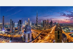 Panoramabild Dubai Burj Kahlifa Skyline