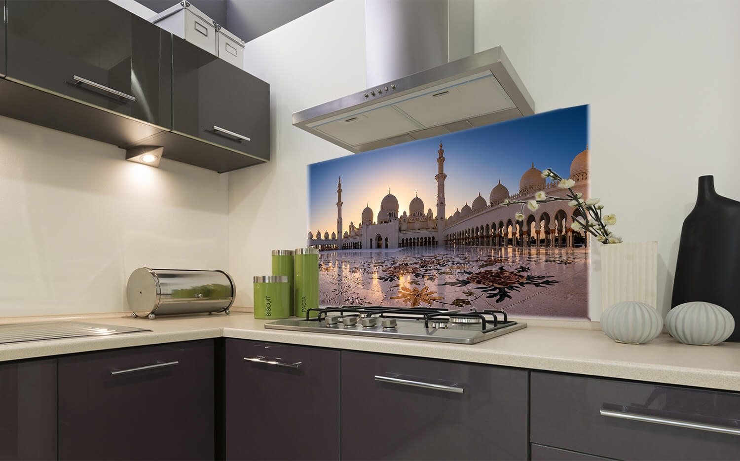 Wandbild o. Küchenrückwand Scheich Canvas 30cm (2:1) 60 Grösse Dhabi x Abu Ausführung Leinwand Moschee Zayid