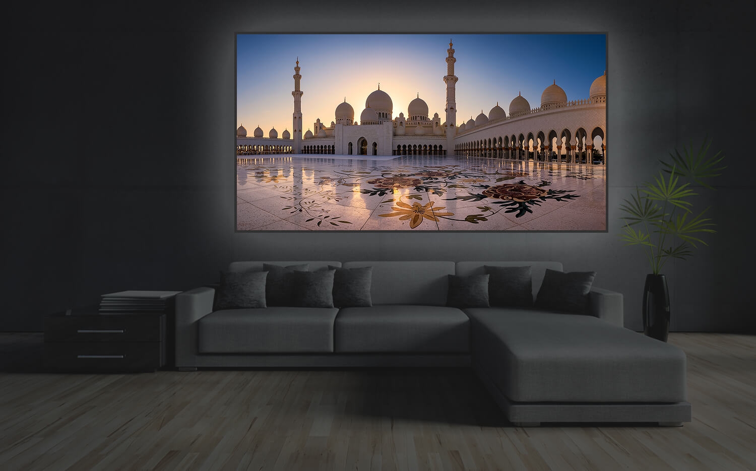 Wandbild o. Leinwand x Zayid (2:1) Küchenrückwand Grösse Moschee Dhabi Abu Ausführung Scheich 30cm 60 Canvas