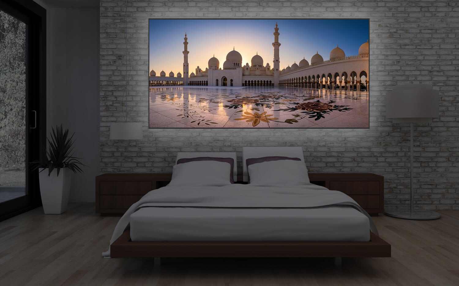 Wandbild o. Küchenrückwand Scheich Zayid Ausführung Grösse Leinwand Moschee (2:1) 30cm Canvas x Abu 60 Dhabi