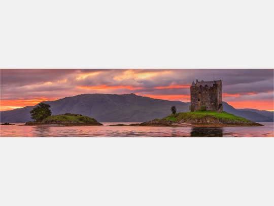 Highlands x o. Canvas Grösse 30cm Ausführung Leinwand Stalker Schottland 120 (4:1) Castle Wanddeko Küchenrückwand