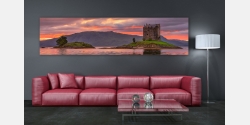 x Leinwand Ausführung o. 30cm Canvas 120 Küchenrückwand Wanddeko Schottland Stalker Highlands (4:1) Grösse Castle