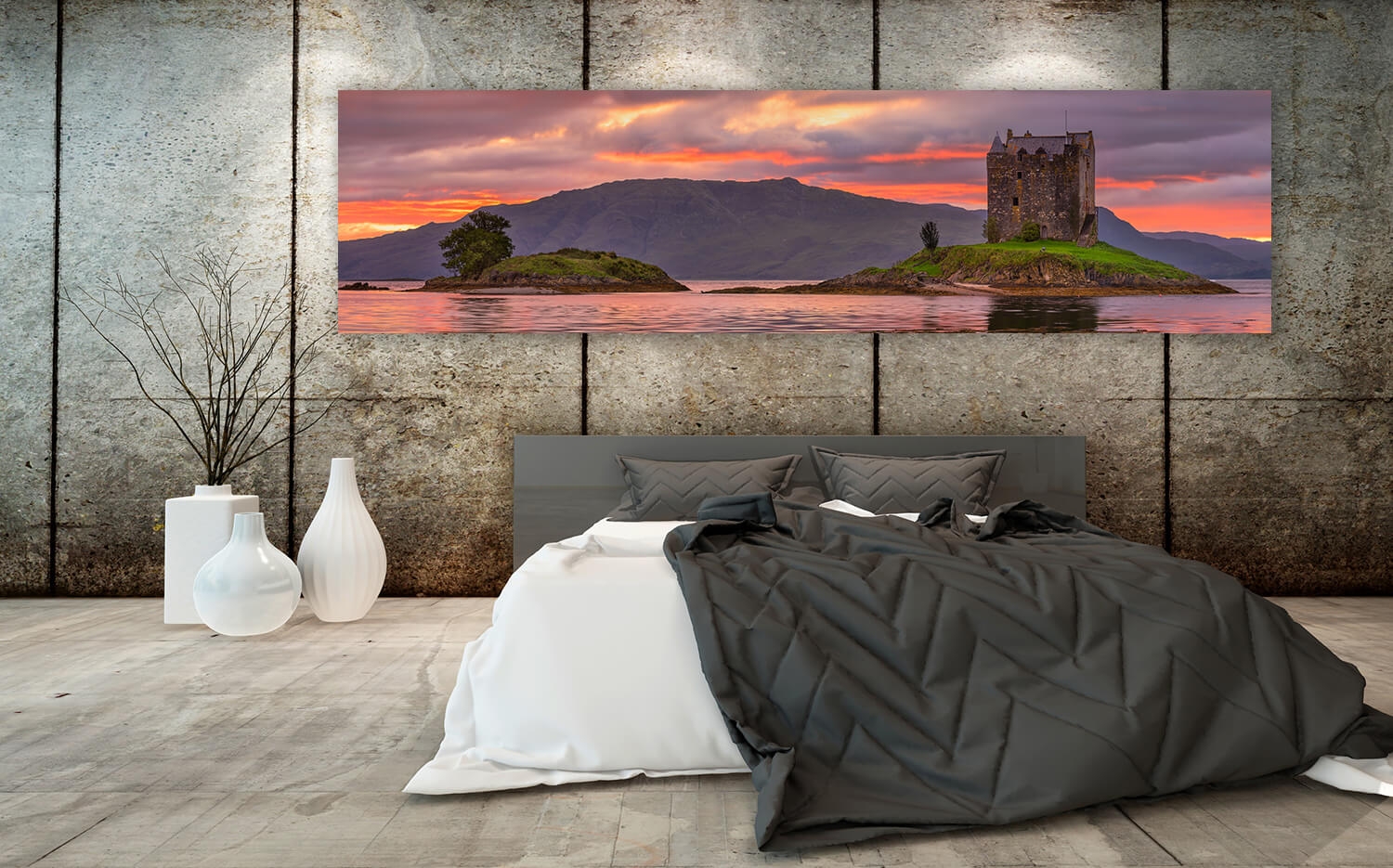 Wanddeko o. Küchenrückwand (4:1) Canvas Leinwand Stalker x Ausführung 30cm Highlands 120 Castle Grösse Schottland