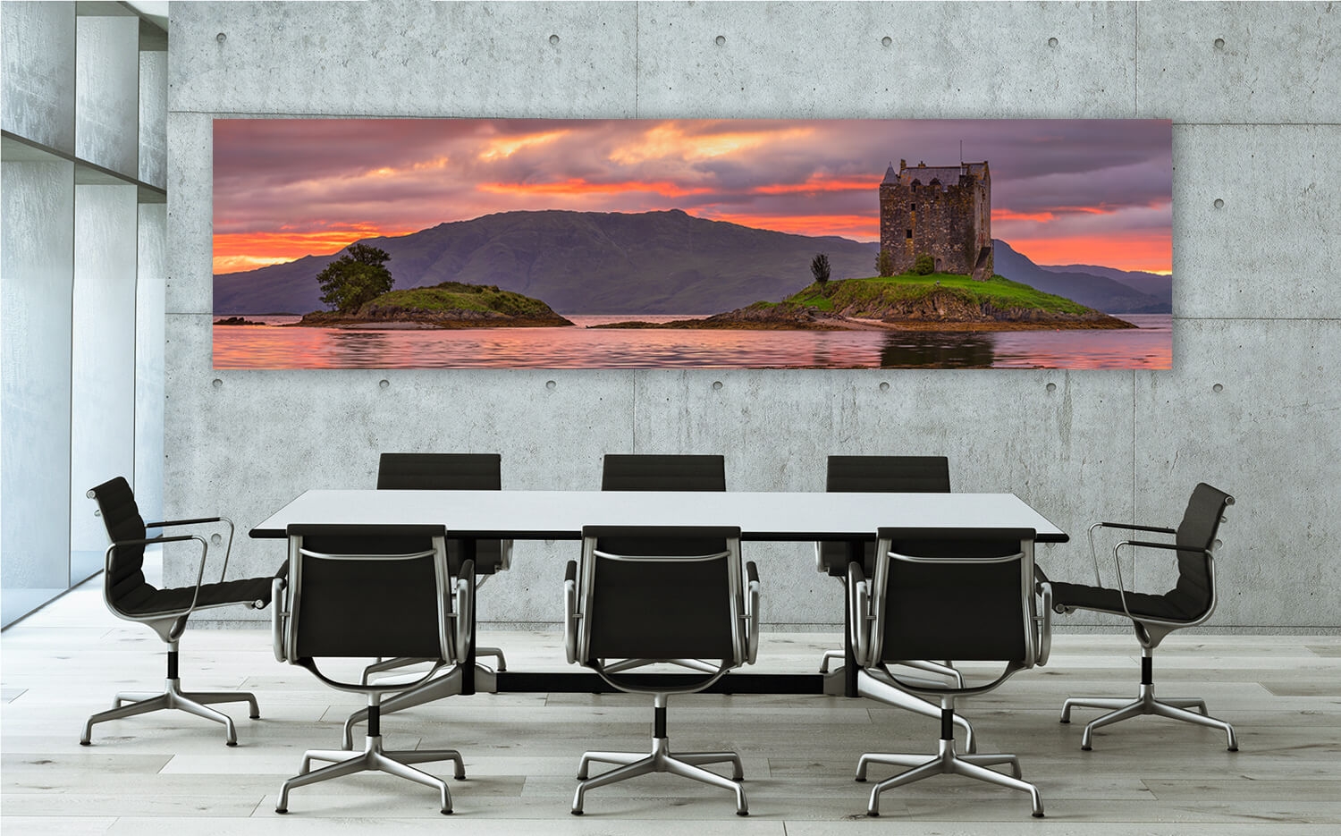 Wanddeko o. 30cm Leinwand Ausführung Canvas x Stalker 120 Küchenrückwand Grösse Castle (4:1) Highlands Schottland
