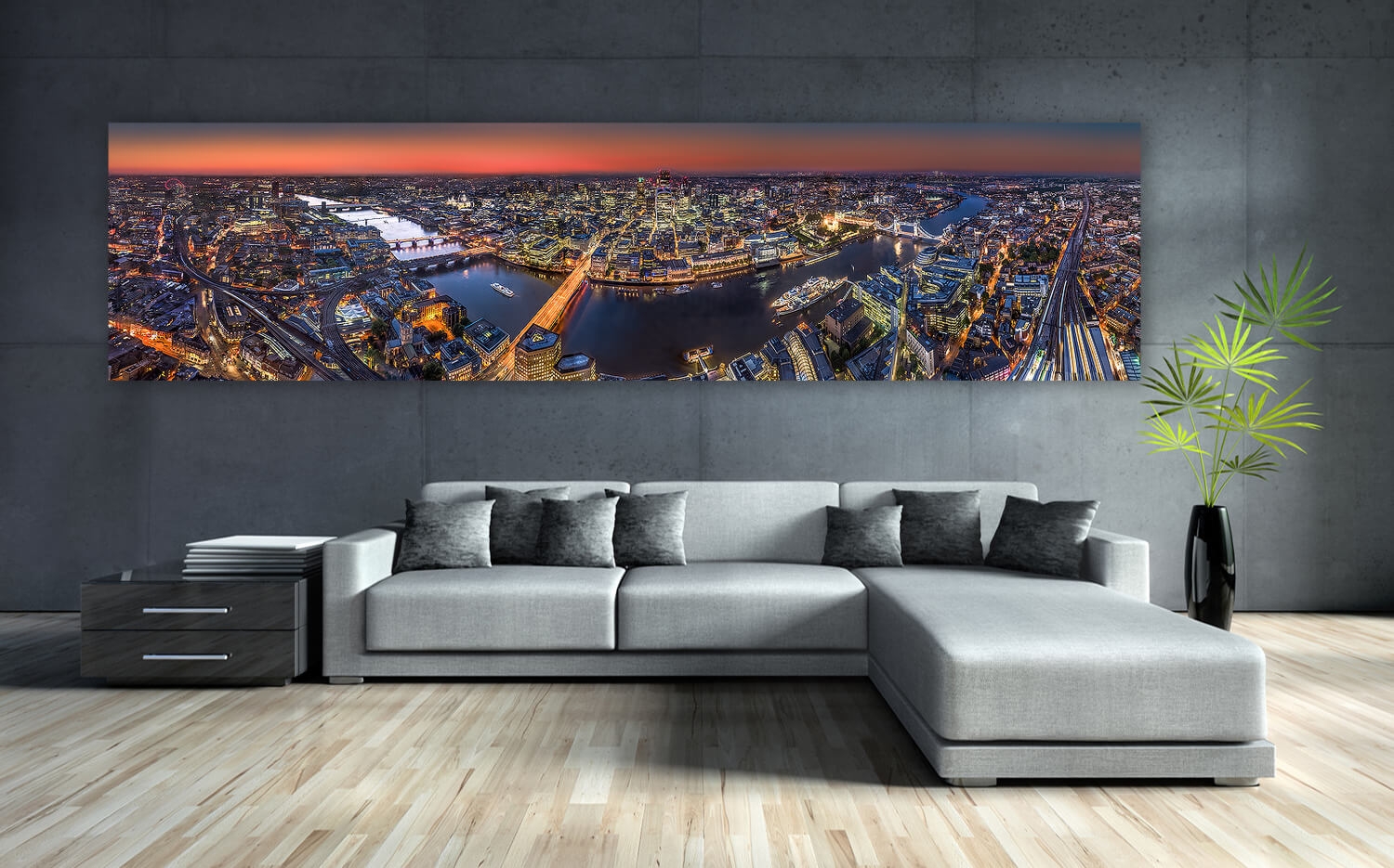 Stadtansicht 120 30cm Canvas x Grösse Küchenrückwand Leinwand (4:1) o. London Wandbild Ausführung großes