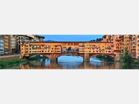 Wandbild o. Küchenrückwand 120 Ponte x (4:1) Brücke Leinwand 30cm Florenz Grösse Ausführung Canvas Vecchio