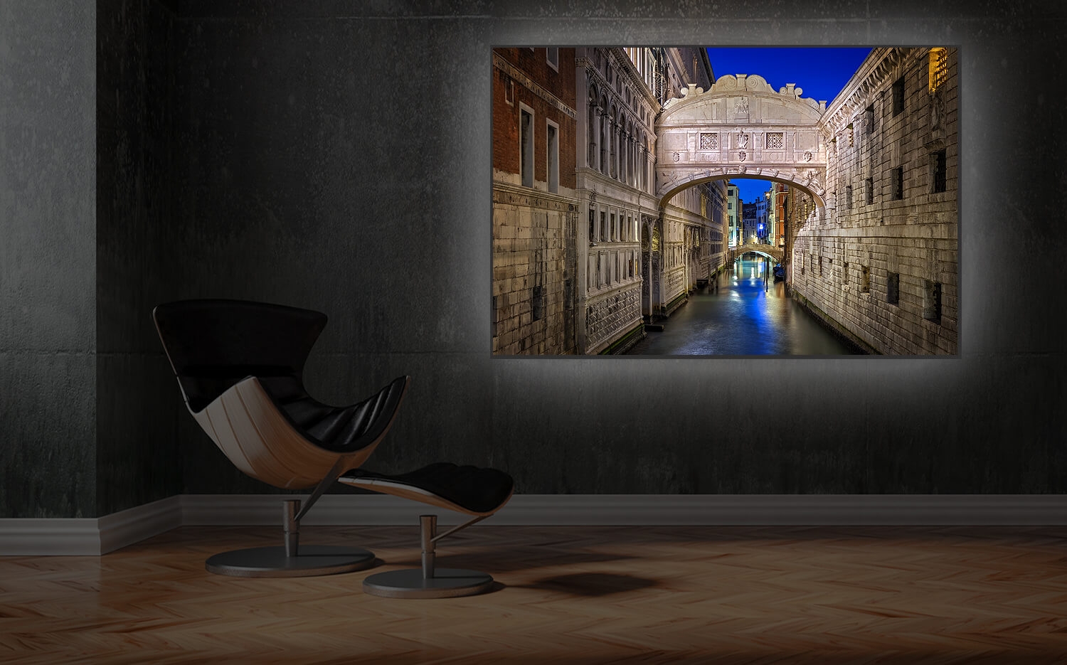 Wandbild o. (4:3) 60 Canvas Italien Ausführung Grösse 40cm Seufzerbrücke Venedig Leinwand Küchenrückwand x