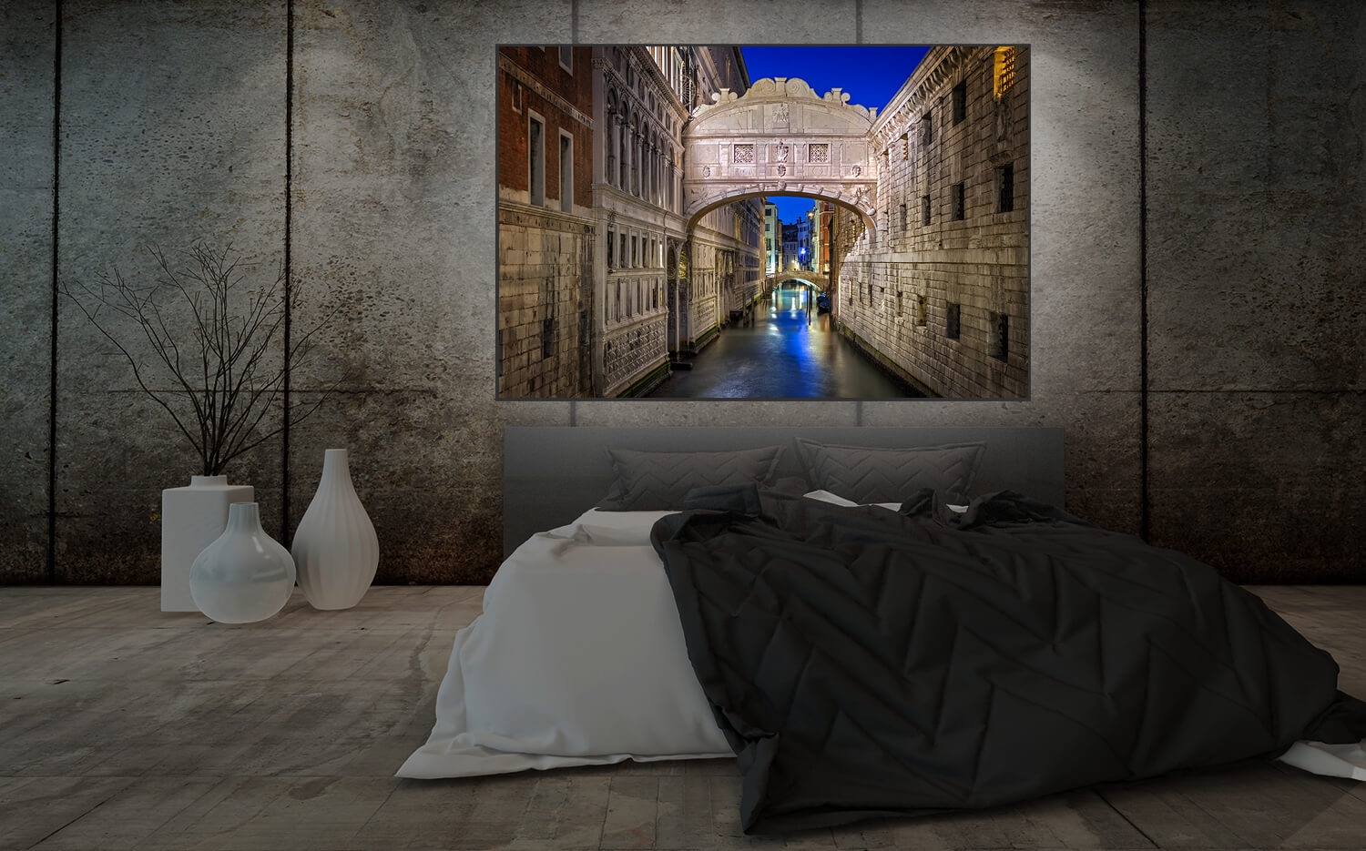 Wandbild o. Küchenrückwand 40cm Grösse (4:3) Leinwand Seufzerbrücke x Italien Ausführung 60 Venedig Canvas