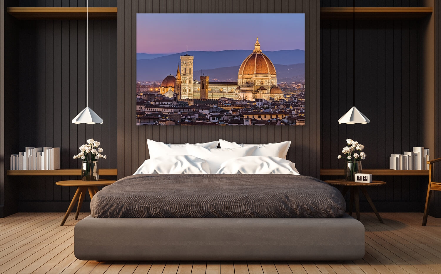 Italien Canvas 40cm Ausführung o. Leinwand Dom von Küchenspiegel Grösse 60 x Wandbild (4:3) Florenz
