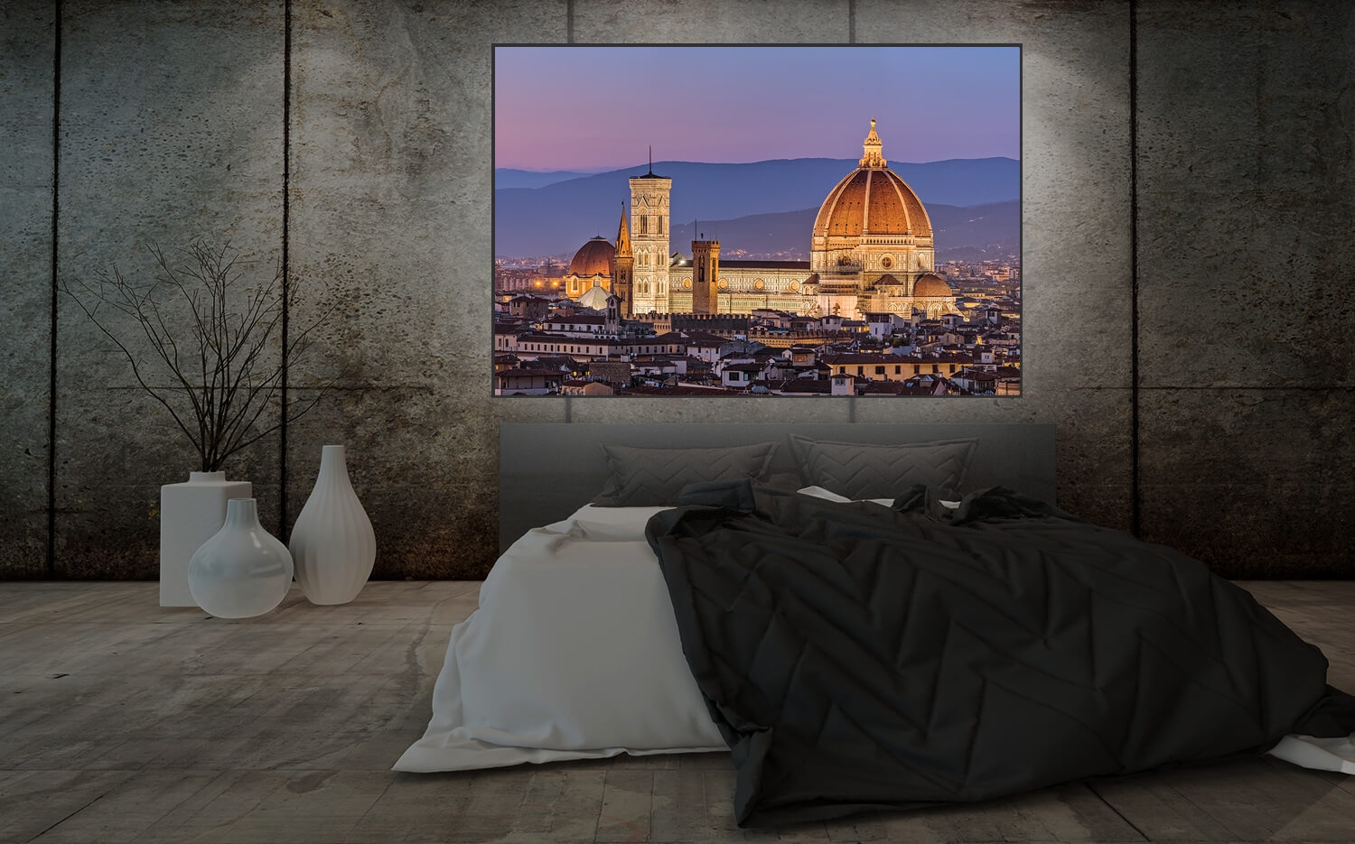 Wandbild o. Küchenspiegel Dom von 60 x Florenz Ausführung Leinwand Italien (4:3) Canvas Grösse 40cm