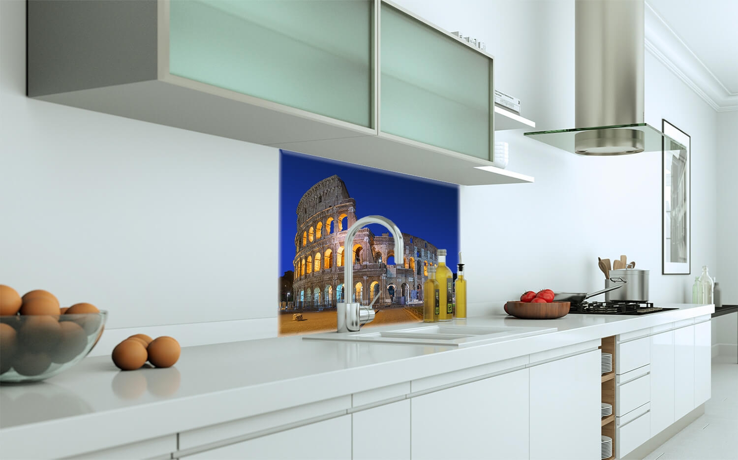 o. 60 Ausführung (4:3) Rom x Wandbild Leinwand Italien 40cm Kolosseum Canvas Küchenrückwand Grösse