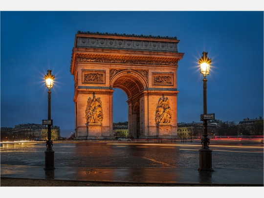 Wandbild o. Küchenrückwand Paris Arc x Triomphe De l\'Étoile Canvas Ausführung Leinwand 40cm (4:3) Grösse 60 de