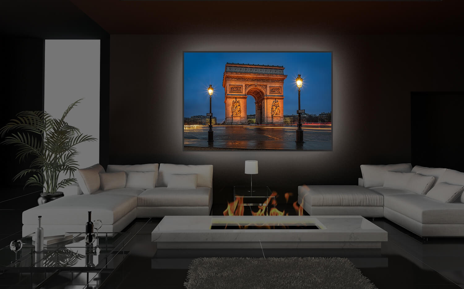 Wandbild o. Küchenrückwand Paris Arc De Triomphe de l\'Étoile Grösse (4:3)  60 x 40cm Ausführung Leinwand Canvas