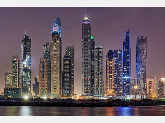 Wandbild o. Dubai (4:3) Ausführung x 60 40cm Küchenrückwand Grösse Marina Leinwand Skyline Canvas der