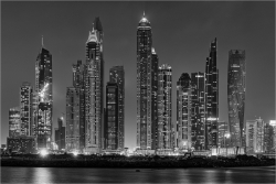Ausführung 40cm 60 Dubai x (4:3) der Grösse o. Leinwand Canvas Wandbild Skyline Marina Küchenrückwand