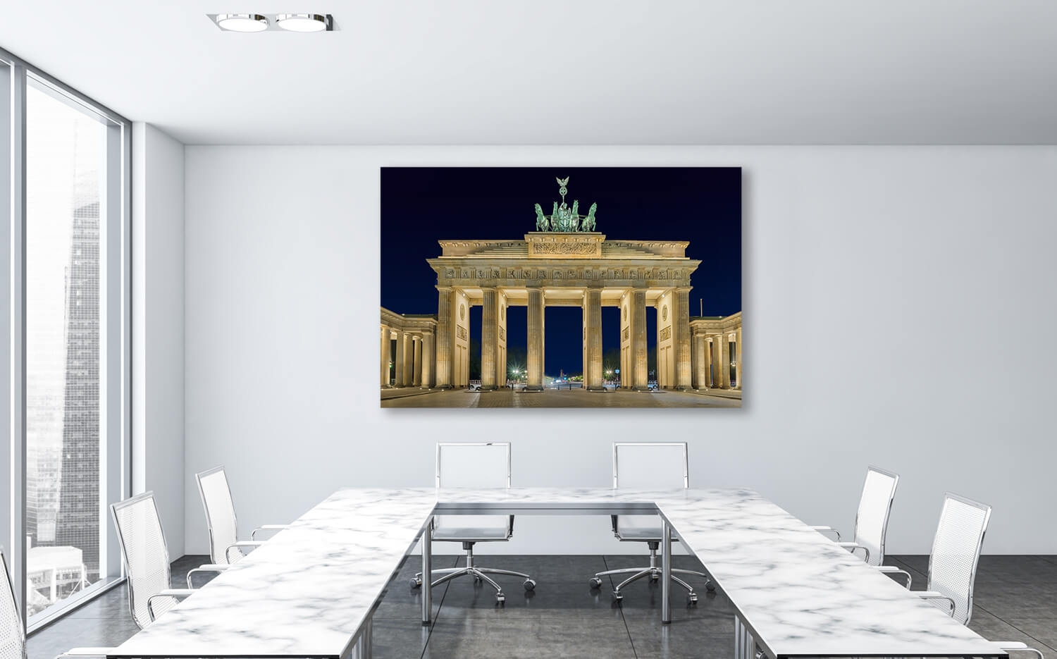 Brandenburger Leinwand Küchenrückwand (4:3) Canvas x o. Ausführung Wandbild Tor Grösse 60 Berlin 40cm
