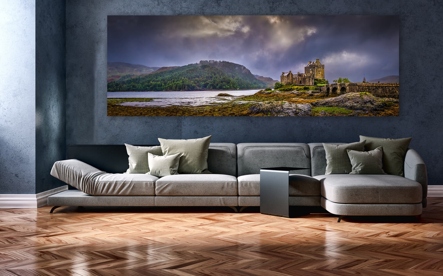 Ausführung Eilean Leinwand Donan Schottland Küchenrückwand Grösse Wanddeko Canvas Castle Highlands (3:1) o. 40cm x 120