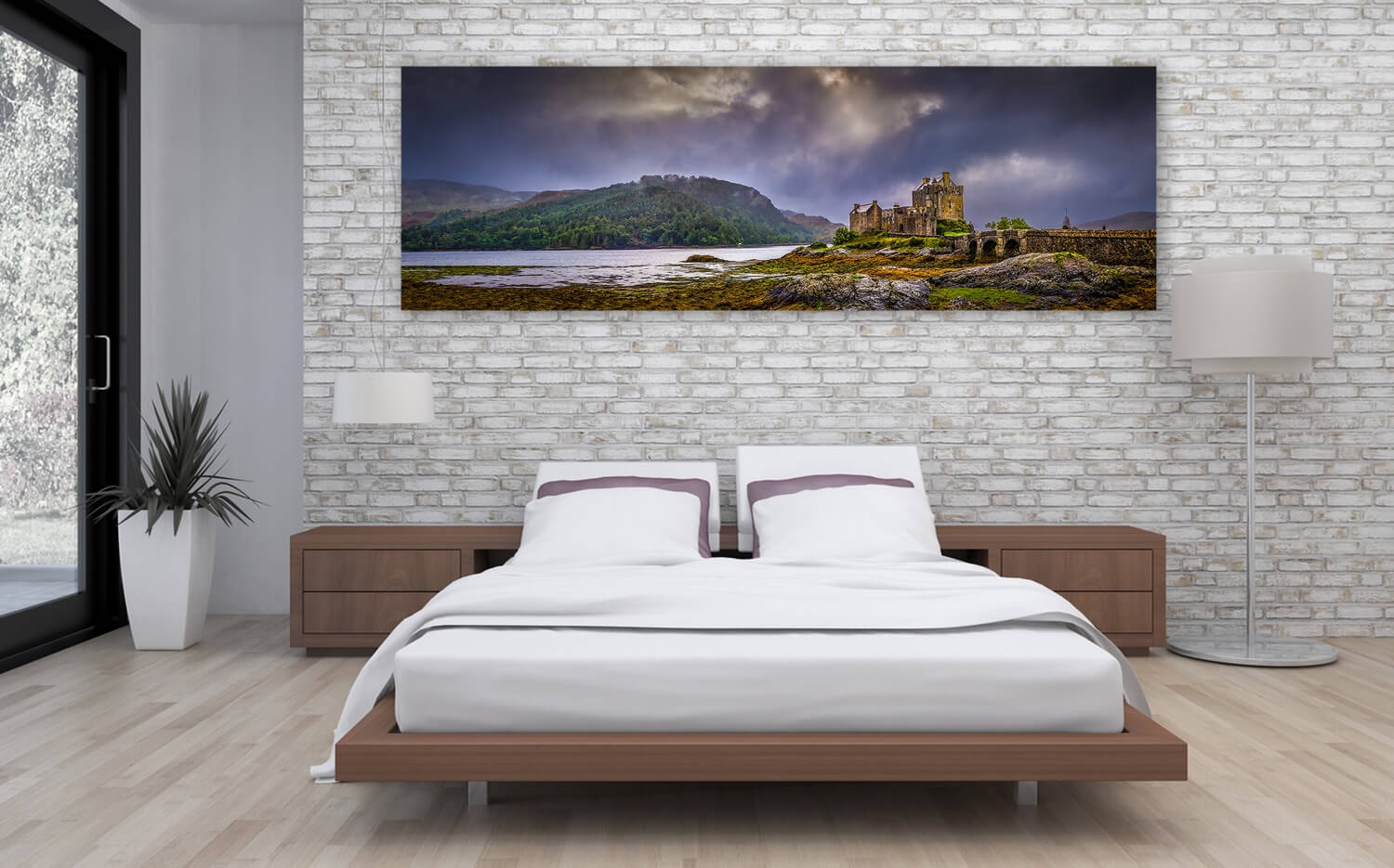 x Schottland o. Küchenrückwand Canvas Leinwand Grösse Donan 40cm (3:1) Eilean Ausführung Castle Highlands 120 Wanddeko