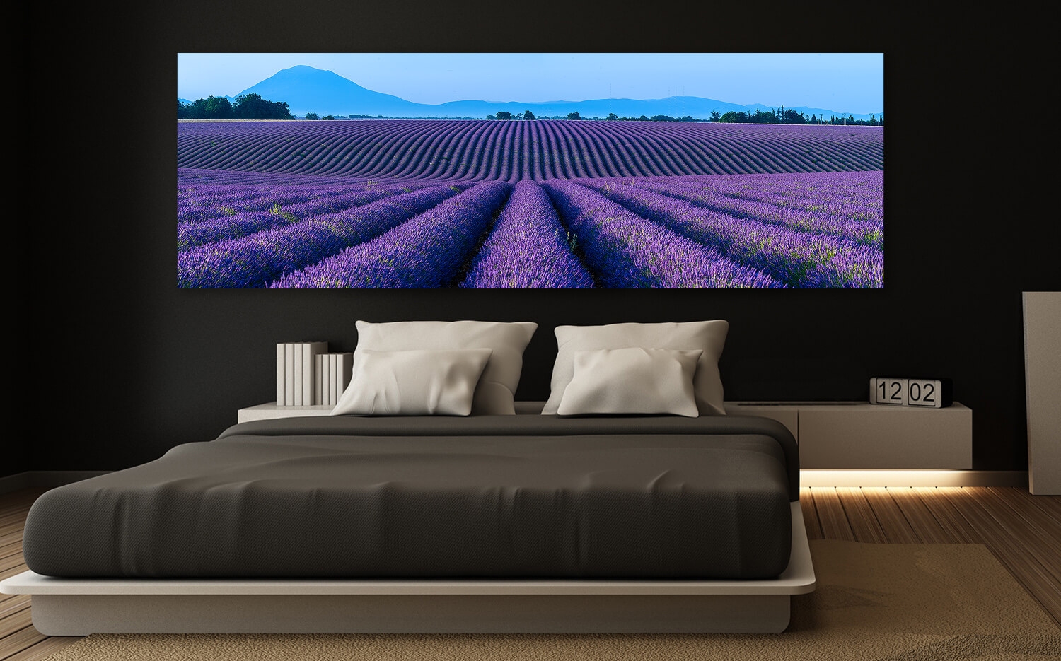 Wandbild o. 40cm Ausführung (3:1) Küchenspiegel Canvas Lavendel Provence Leinwand x Grösse Frankreich der 120 in